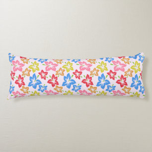 Colourful Hibiscus, Pattern Of Flowers Body Cushion