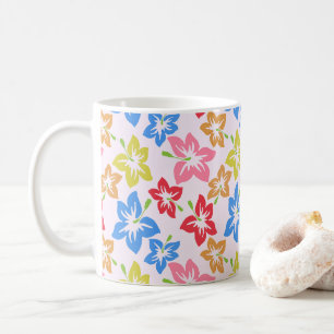 Colourful Hibiscus, Pattern Of Flowers Coffee Mug