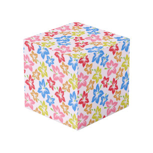 Colourful Hibiscus, Pattern Of Flowers Cube