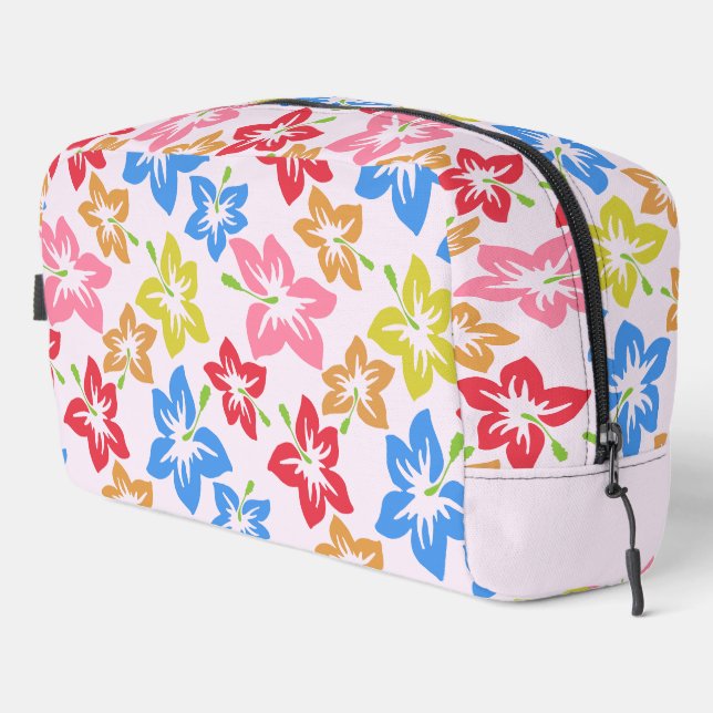 Colourful Hibiscus, Pattern Of Flowers Dopp Kit (Right Corner)