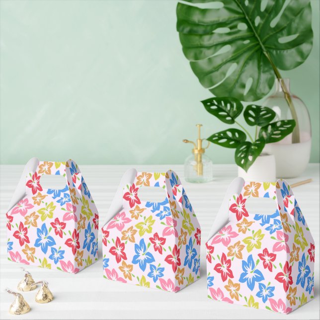 Colourful Hibiscus, Pattern Of Flowers Favour Box (Multiple)