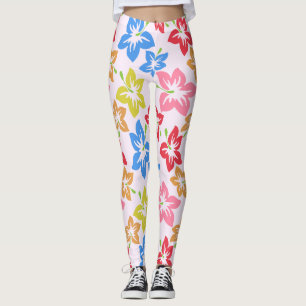 Colourful Hibiscus, Pattern Of Flowers Leggings
