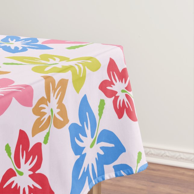Colourful Hibiscus, Pattern Of Flowers Tablecloth (In Situ)