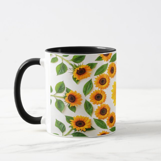 Colourful Hibiscus & Plumeria Mug (Left)