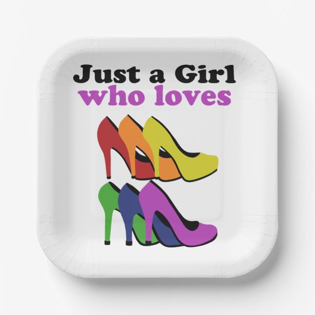Colourful High Heels   Paper Plate (Front)