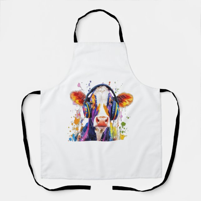Colourful Highland Cow Apron (Front)