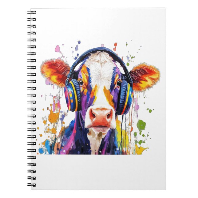 Colourful Highland Cow Notebook (Front)