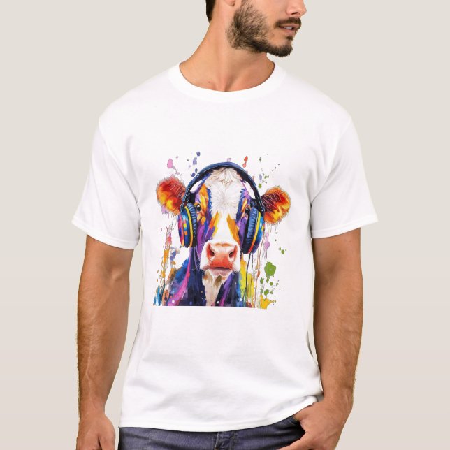 Colourful Highland Cow T-Shirt (Front)