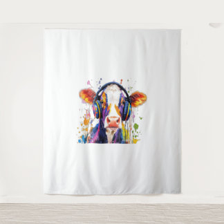 Colourful Highland Cow Tapestry