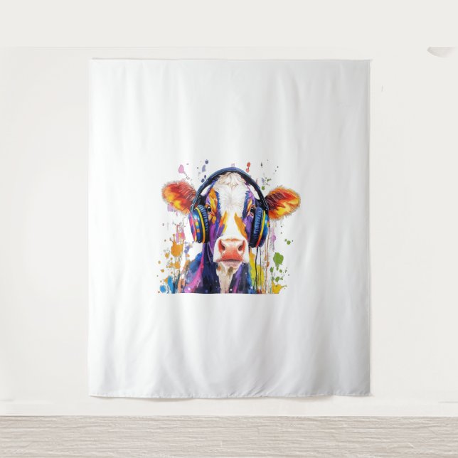 Colourful Highland Cow Tapestry (Front)
