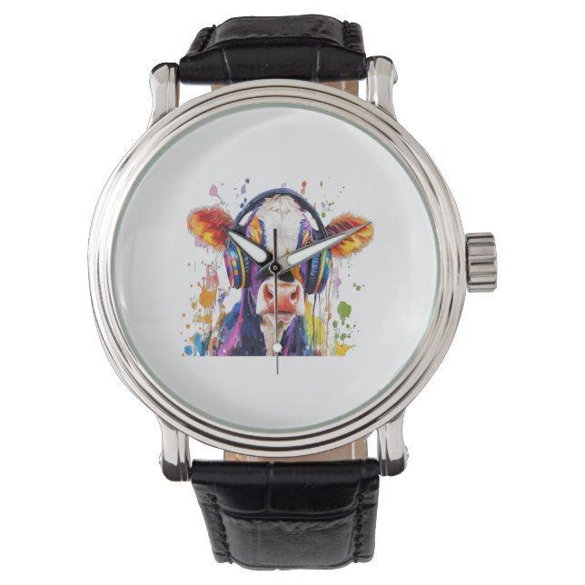 Colourful Highland Cow Watch (Front)