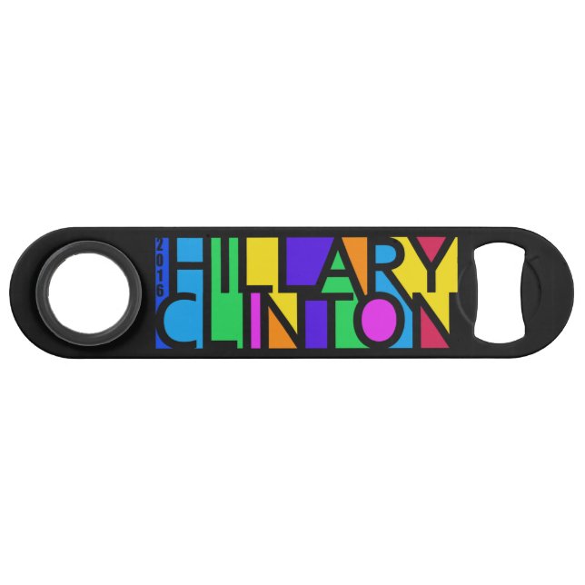 Colourful Hillary Clinton 2016 custom bottle opene (Front (Horizontal))