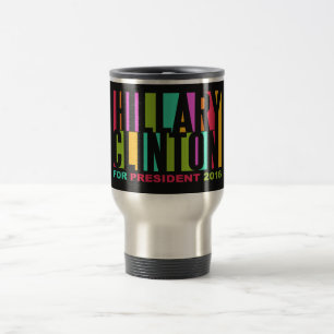 Colourful Hillary Clinton 2016 custom mugs