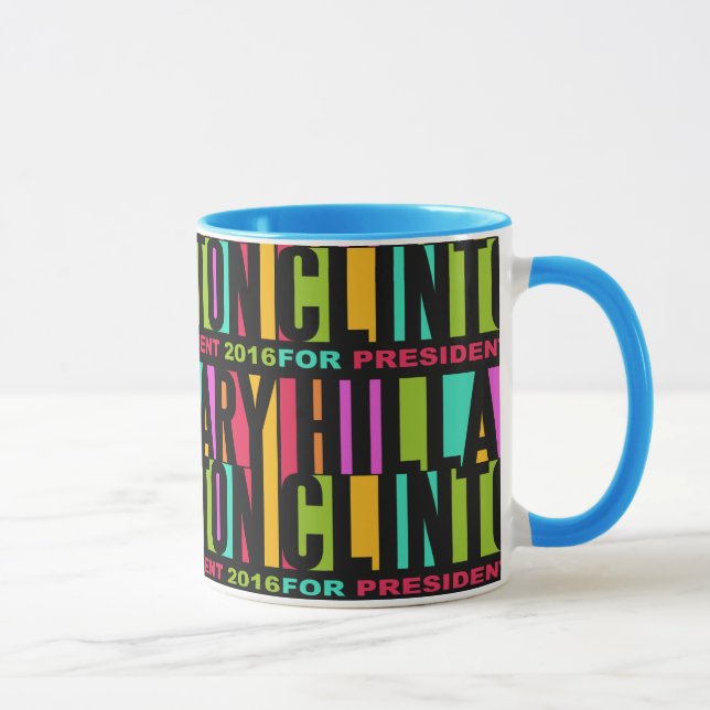 Colourful Hillary Clinton 2016 custom mugs (Right)