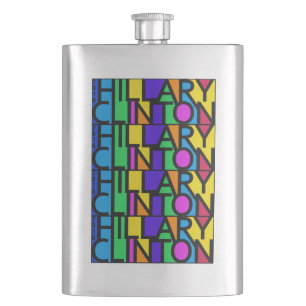 Colourful Hillary Clinton 2016 flask