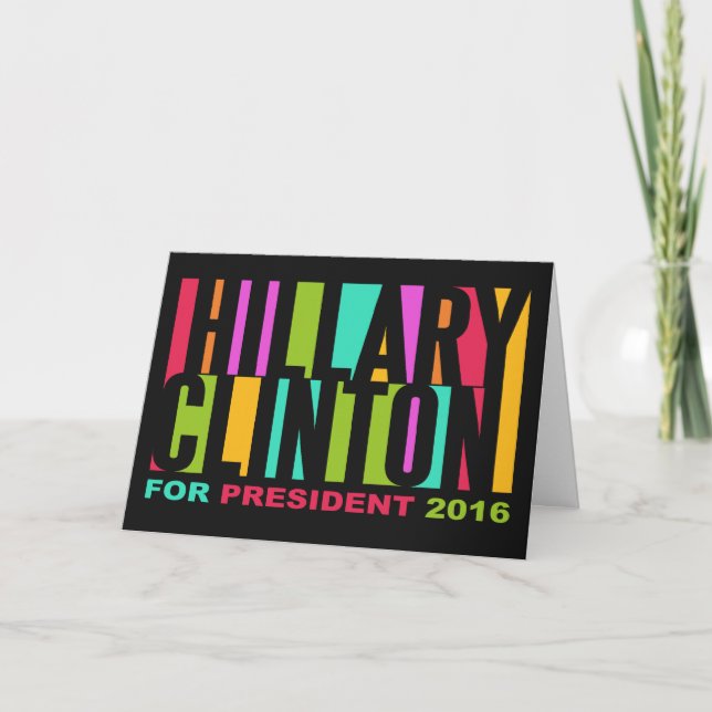 Colourful Hillary Clinton 2016 greeting card (Front)