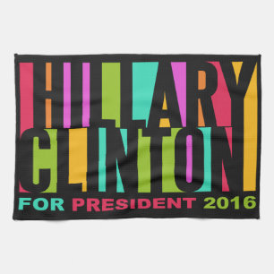 Colourful Hillary Clinton 2016 hand towel