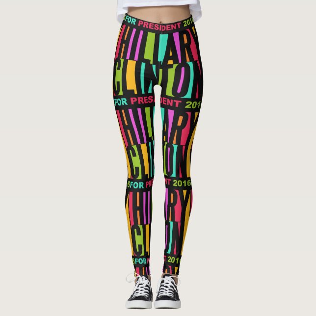 Colourful Hillary Clinton 2016 leggings (Front)
