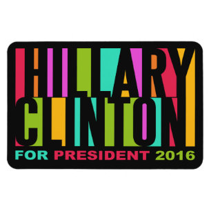 Colourful Hillary Clinton 2016 magnet