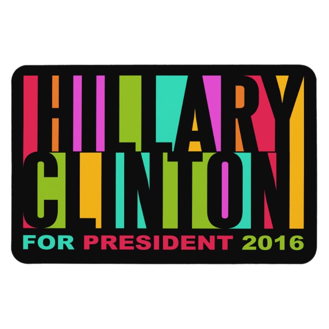 Colourful Hillary Clinton 2016 magnet (Horizontal)