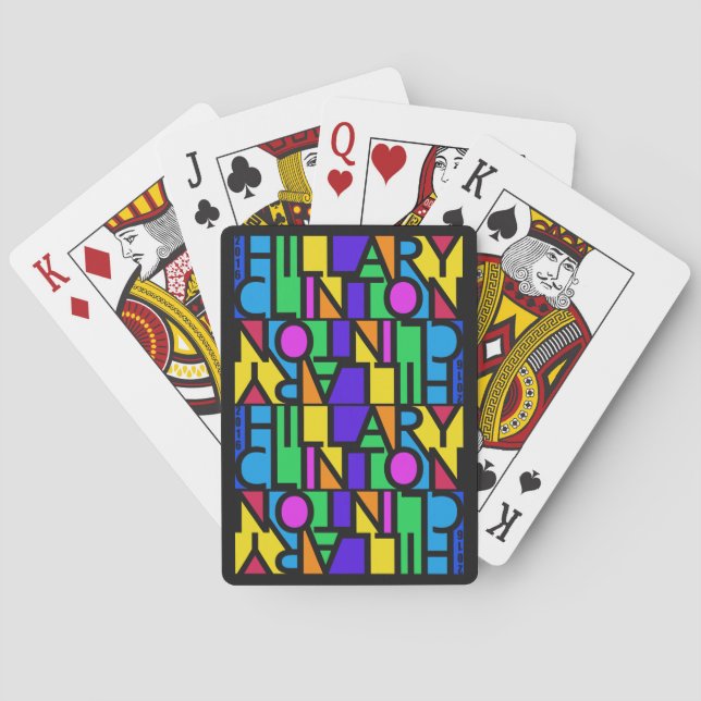 Colourful Hillary Clinton 2016 playing cards (Back)