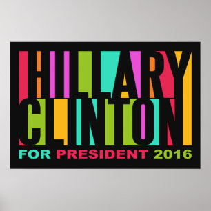 Colourful Hillary Clinton 2016 poster