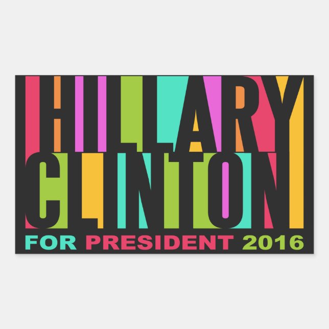Colourful Hillary Clinton 2016 stickers (Front)