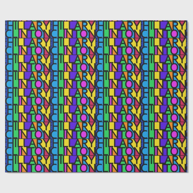 Colourful Hillary Clinton 2016 wrapping paper (Flat)