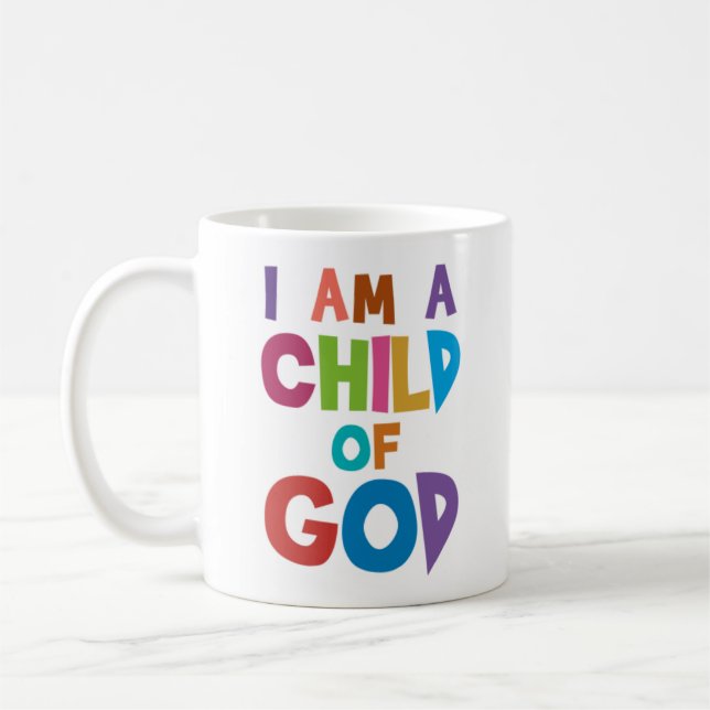 Colourful Hillsong Lyric I Am A Child Of God Coffee Mug (Left)