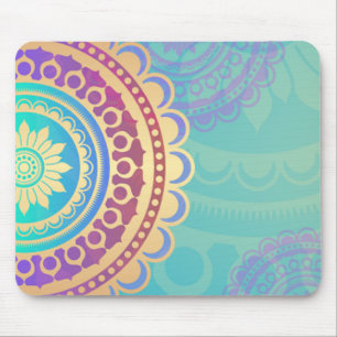 Colourful Hindu Art Pattern Mouse Mat