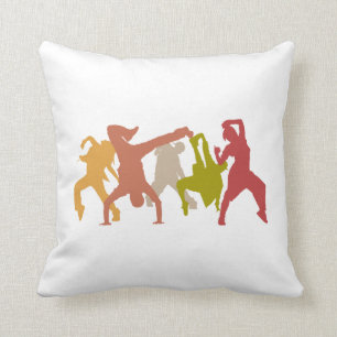 Colourful Hip Hop Dancers Cushion