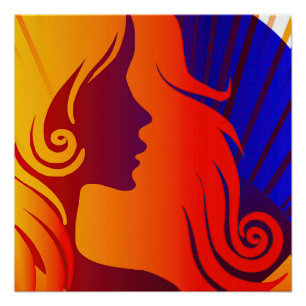 Colourful Hippie BOHO Woman Poster