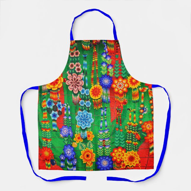 Colourful Hippie Flower Designs Apron (Front)