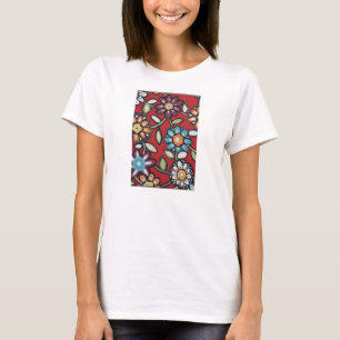 colourful hippie flower tee