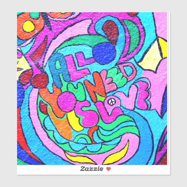 colourful hippie peace love Thunder_Cove (Sheet)