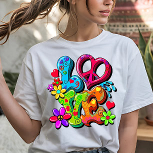 Colourful Hippie Style LOVE Graphic Tri-Blend Shirt