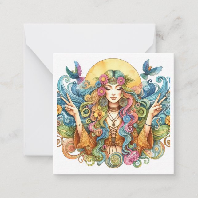 Colourful Hippy Card (Front)