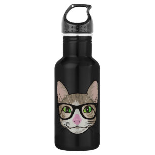 Colourful Hipster Cat 532 Ml Water Bottle