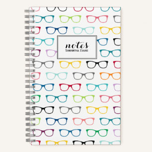 Colourful Hipster Glasses Multicolor Notebook