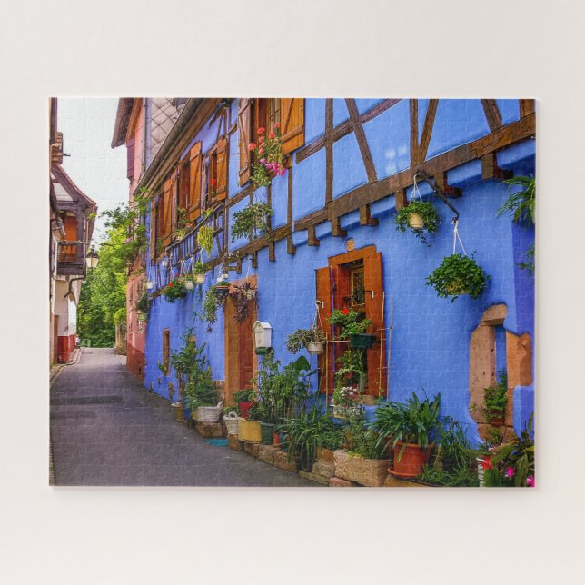 Colourful Historical Houses Village France Travel Jigsaw Puzzle (Horizontal)