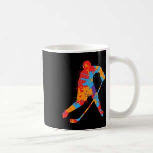 Colourful Hockey Player Kids Men Boys Ice Hockey Coffee Mug
