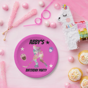 Colourful Hockey Player  Paper Plates