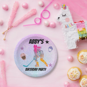 Colourful Hockey Player  Paper Plates