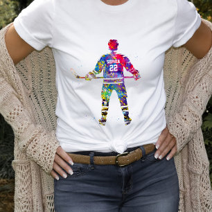Colourful Hockey Player T-Shirt