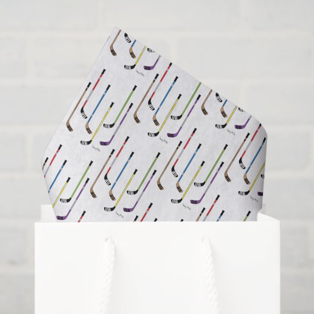Colourful Hockey Sticks and Puck Tissue Paper (Gift Bag)