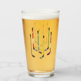 Colourful Hockey Sticks Glass