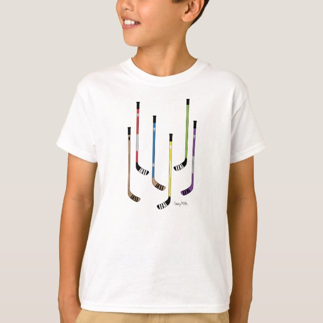 Colourful Hockey Sticks Kids Shirts (Front)
