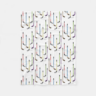 Colourful Hockey Sticks Rink Fleece Blanket