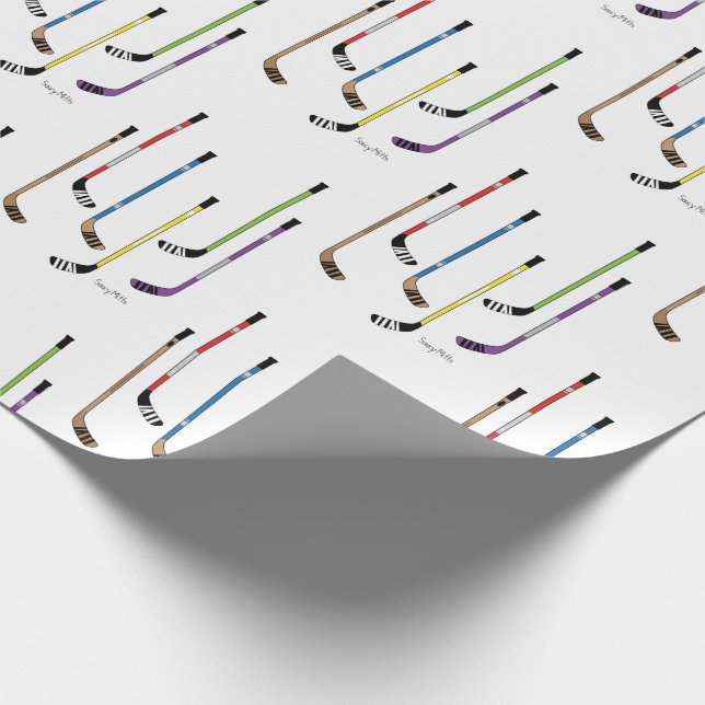 Colourful Hockey Sticks Wrapping Paper (Corner)