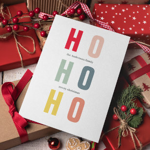 Colourful HOHOHO Christmas Happy Holidays